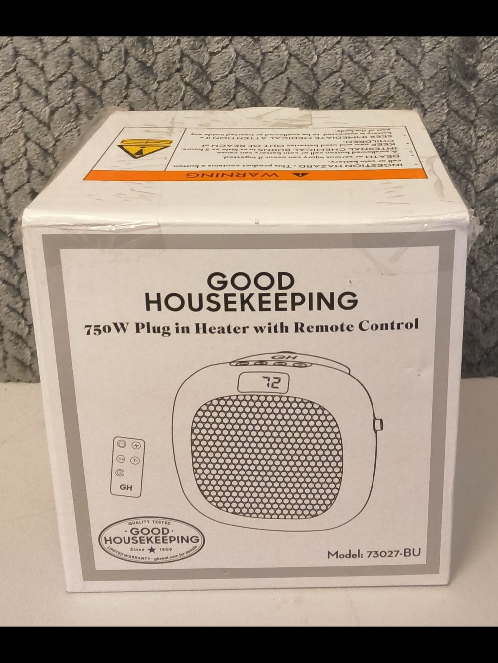 Good Housekeeping Blue 750W Plug-In Heater with Remote